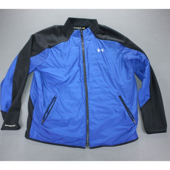 Under Armour Storm ColdGear Infrared Run Softshell Jacket Blue Black Sz XXL - Picture 1 of 12